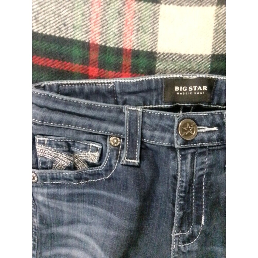 Big Star Women's Maddie Boot Denim Jeans Size 26 Embroidered Factory - Picture 3 of 5